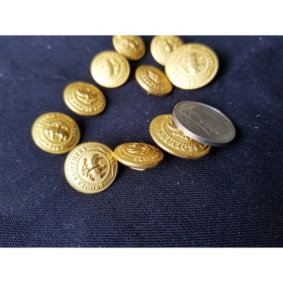 Brooks Brothers Sheep Gold Set 10 Blazer Jacket 15mm & 20mm Replacement Button - Picture 3 of 6